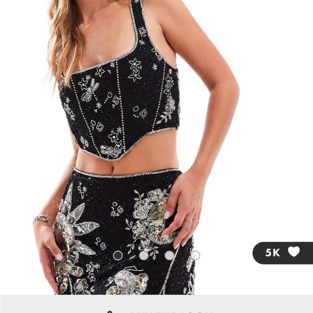 ASOS Black and Silver Embellished Tank Top